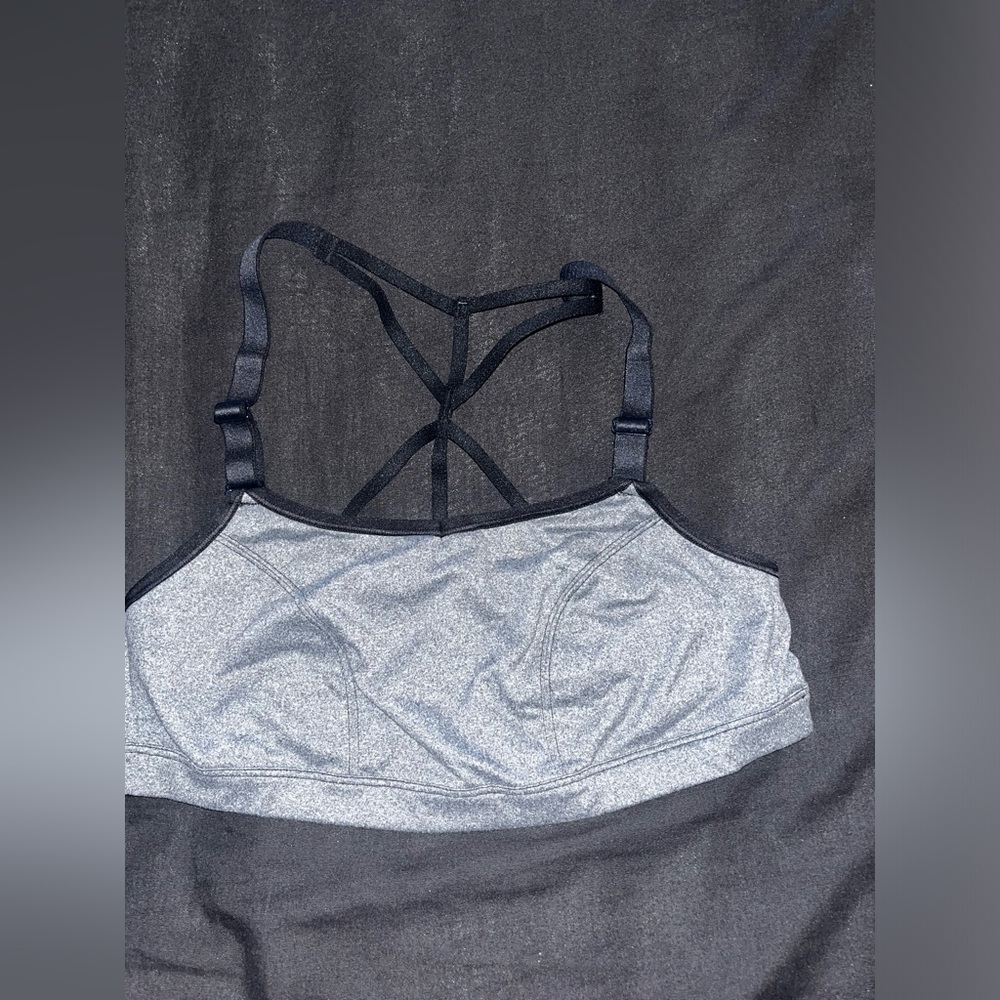 Sports bra brand:LIVI for lane Bryant size:10/12 color:gray with black straps